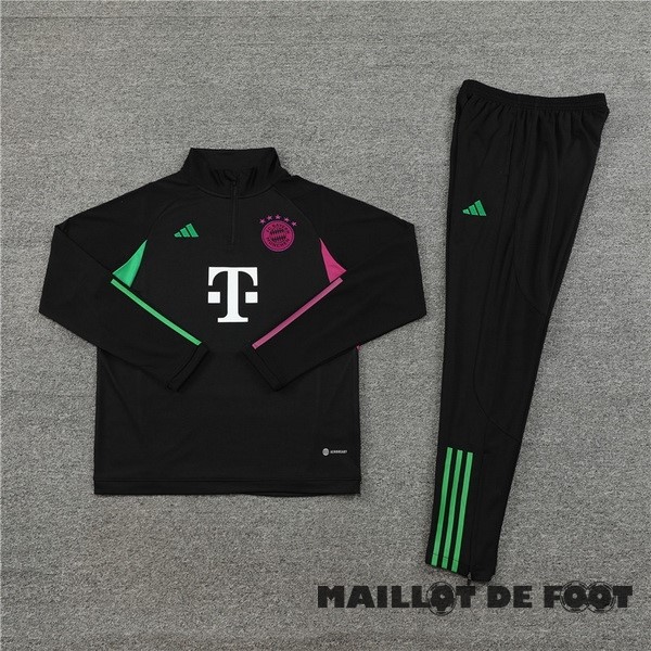 Foot Maillot Pas Cher Ensemble Complet Sudadera Entrainement Bayern Múnich 2023 2024 Noir Purpura Blanc