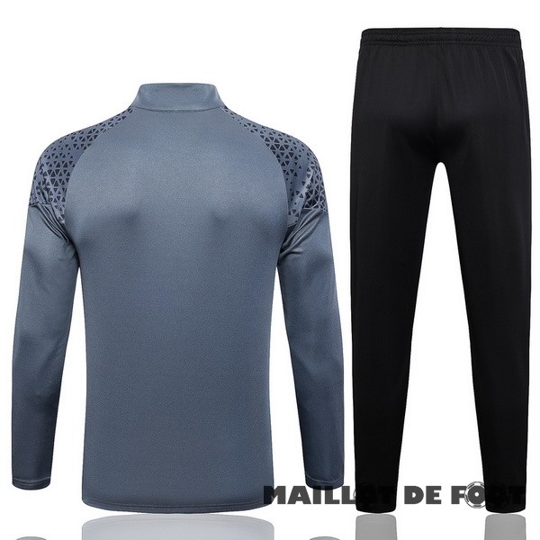 Foot Maillot Pas Cher Ensemble Complet Sudadera Entrainement Borussia Dortmund 2023 2024 Gris Clair Noir