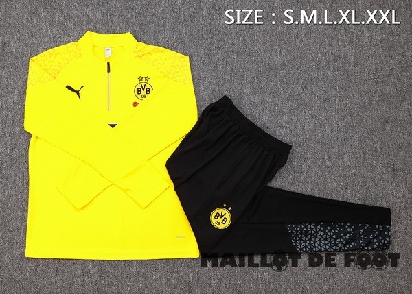 Foot Maillot Pas Cher Ensemble Complet Sudadera Entrainement Borussia Dortmund 2023 2024 Jaune Noir