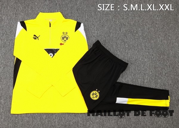 Foot Maillot Pas Cher Ensemble Complet Sudadera Entrainement Borussia Dortmund 2023 2024 Jaune Noir