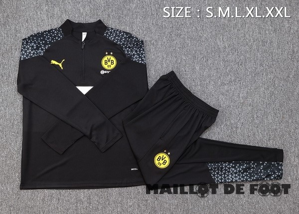 Foot Maillot Pas Cher Ensemble Complet Sudadera Entrainement Borussia Dortmund 2023 2024 Noir