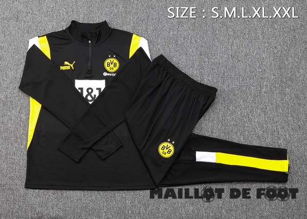 Foot Maillot Pas Cher Ensemble Complet Sudadera Entrainement Borussia Dortmund 2023 2024 Noir Jaune Blanc
