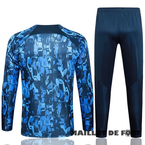Foot Maillot Pas Cher Ensemble Complet Sudadera Entrainement Chelsea 2023 2024 Bleu Jaune