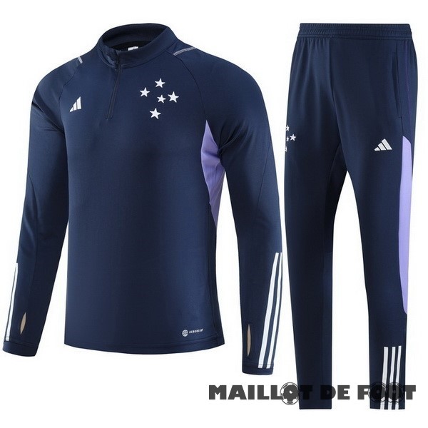 Foot Maillot Pas Cher Ensemble Complet Sudadera Entrainement Cruzeiro 2023 2024 Bleu Marine I Purpura