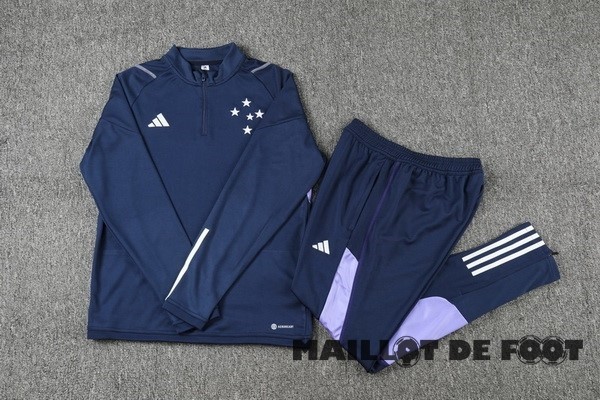 Foot Maillot Pas Cher Ensemble Complet Sudadera Entrainement Cruzeiro 2023 2024 Bleu Marine I Purpura