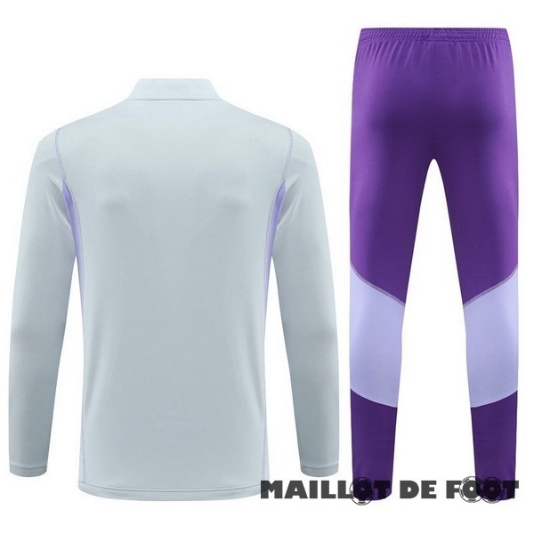 Foot Maillot Pas Cher Ensemble Complet Sudadera Entrainement Cruzeiro 2023 2024 Gris Purpura