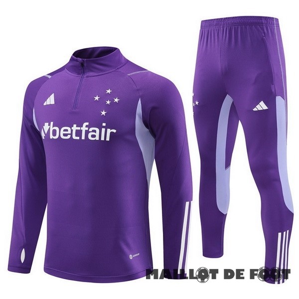 Foot Maillot Pas Cher Ensemble Complet Sudadera Entrainement Cruzeiro 2023 2024 Purpura