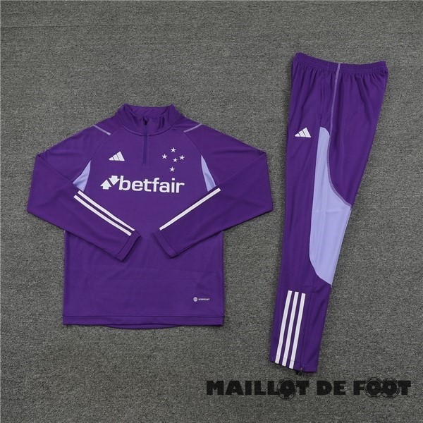 Foot Maillot Pas Cher Ensemble Complet Sudadera Entrainement Cruzeiro 2023 2024 Purpura