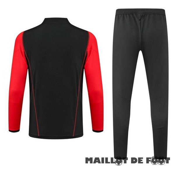 Foot Maillot Pas Cher Ensemble Complet Sudadera Entrainement Enfant AS Roma 2023 2024 Noir Rouge
