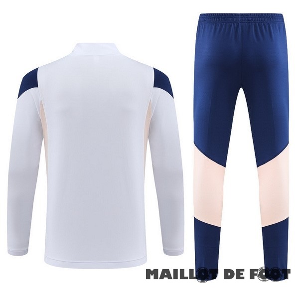 Foot Maillot Pas Cher Ensemble Complet Sudadera Entrainement Enfant Ajax 2023 2024 Blanc Bleu Marine Rose
