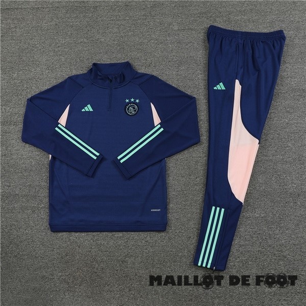 Foot Maillot Pas Cher Ensemble Complet Sudadera Entrainement Enfant Ajax 2023 2024 Bleu Marine Rose