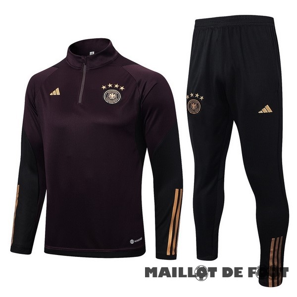 Foot Maillot Pas Cher Ensemble Complet Sudadera Entrainement Enfant Allemagne 2022 Bordeaux Noir