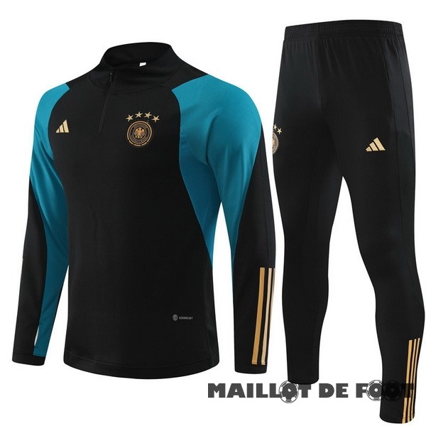 Foot Maillot Pas Cher Ensemble Complet Sudadera Entrainement Enfant Allemagne 2023 Noir Vert