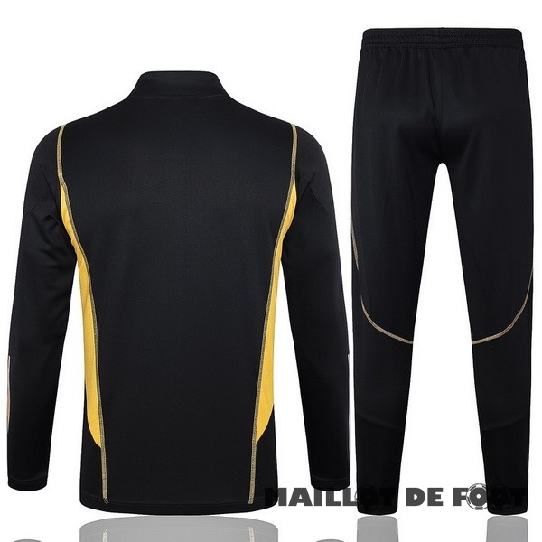 Foot Maillot Pas Cher Ensemble Complet Sudadera Entrainement Enfant Argentine 2023 Noir II Jaune