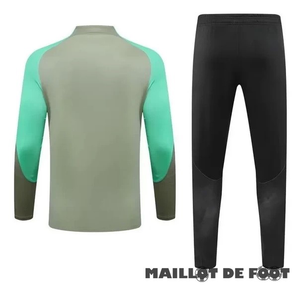 Foot Maillot Pas Cher Ensemble Complet Sudadera Entrainement Enfant Atlético Madrid 2023 2024 Vert