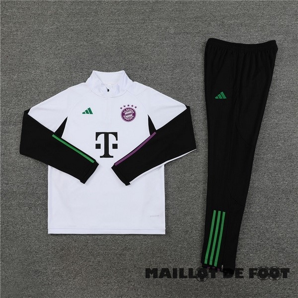 Foot Maillot Pas Cher Ensemble Complet Sudadera Entrainement Enfant Bayern Múnich 2023 2024 Blanc I Noir Purpura