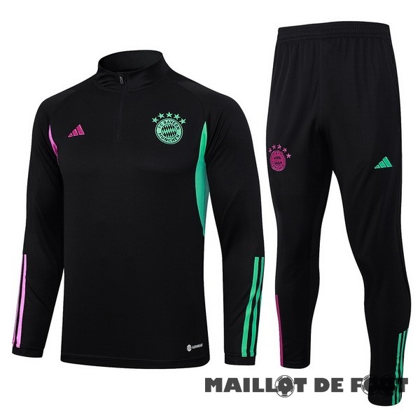 Foot Maillot Pas Cher Ensemble Complet Sudadera Entrainement Enfant Bayern Múnich 2023 2024 Noir Purpura Vert