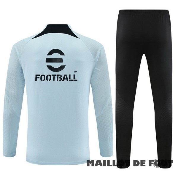 Foot Maillot Pas Cher Ensemble Complet Sudadera Entrainement Enfant Inter Milán Joueurs 2023 2024 Bleu Clair Noir