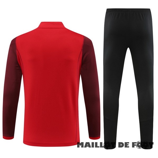 Foot Maillot Pas Cher Ensemble Complet Sudadera Entrainement Enfant Lyon 2023 2024 Rouge Noir