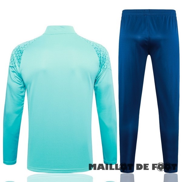 Foot Maillot Pas Cher Ensemble Complet Sudadera Entrainement Enfant Marsella 2023 2024 Bleu Vert