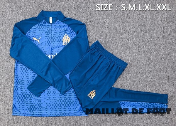 Foot Maillot Pas Cher Ensemble Complet Sudadera Entrainement Enfant Marsella 2023 2024 II Bleu