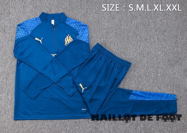 Foot Maillot Pas Cher Ensemble Complet Sudadera Entrainement Enfant Marsella 2023 2024 I Bleu