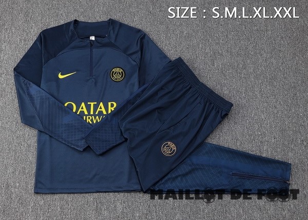 Foot Maillot Pas Cher Ensemble Complet Sudadera Entrainement Enfant Paris Saint Germain 2023 2024 Bleu Marine