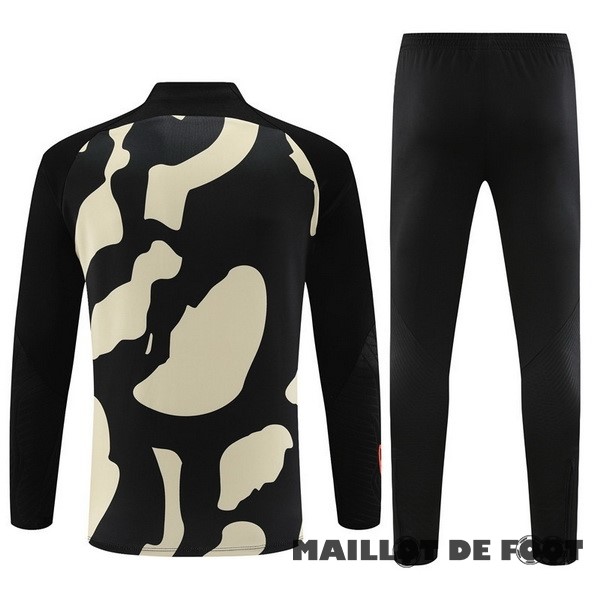 Foot Maillot Pas Cher Ensemble Complet Sudadera Entrainement Enfant Paris Saint Germain 2023 2024 Jaune Noir