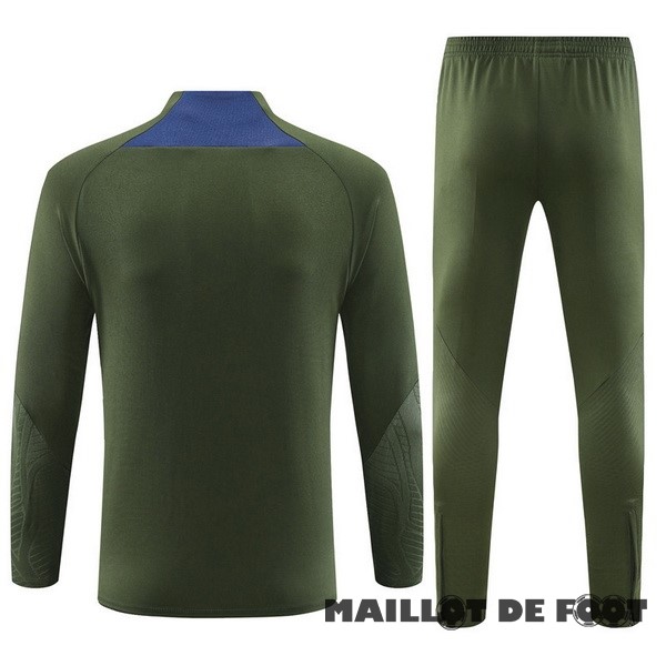 Foot Maillot Pas Cher Ensemble Complet Sudadera Entrainement Enfant Paris Saint Germain 2023 2024 Vert