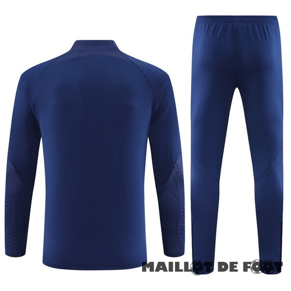 Foot Maillot Pas Cher Ensemble Complet Sudadera Entrainement Enfant Portugal 2023 Bleu I Marine