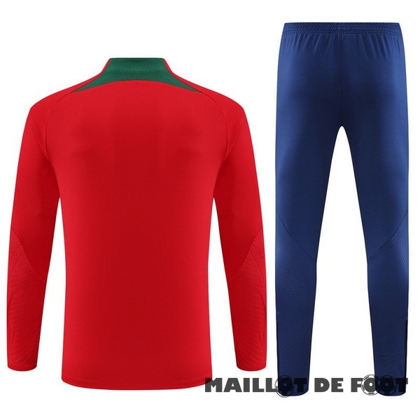Foot Maillot Pas Cher Ensemble Complet Sudadera Entrainement Enfant Portugal 2023 Rouge Bleu Marine