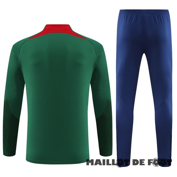 Foot Maillot Pas Cher Ensemble Complet Sudadera Entrainement Enfant Portugal 2023 Vert Bleu Marine