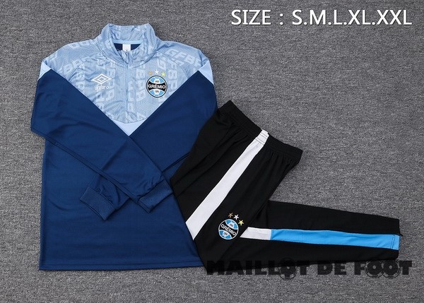 Foot Maillot Pas Cher Ensemble Complet Sudadera Entrainement Grêmio 2023 2024 Bleu I Noir