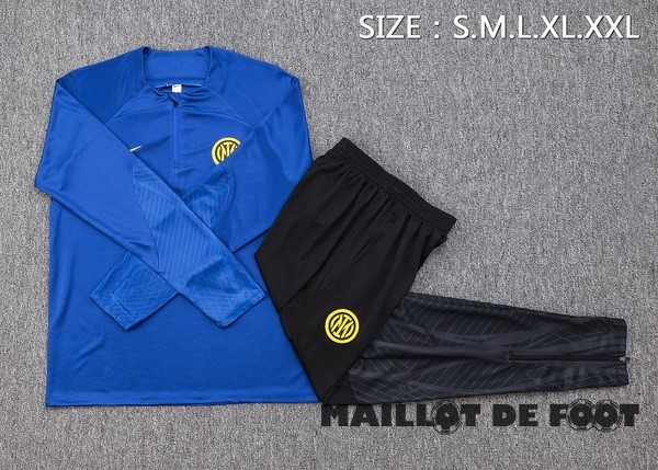 Foot Maillot Pas Cher Ensemble Complet Sudadera Entrainement Inter Milán 2023 2024 Bleu Jaune Noir
