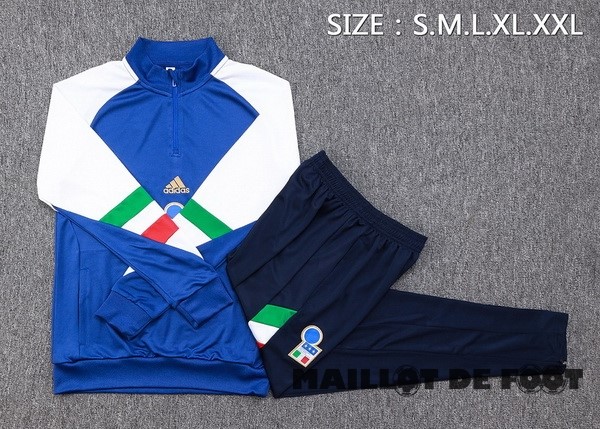 Foot Maillot Pas Cher Ensemble Complet Sudadera Entrainement Italie 2023 Bleu Blanc Vert