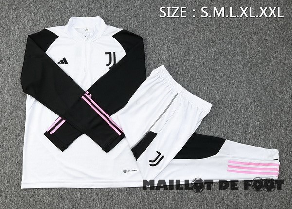Foot Maillot Pas Cher Ensemble Complet Sudadera Entrainement Juventus 2023 2024 Blanc I Noir Rose