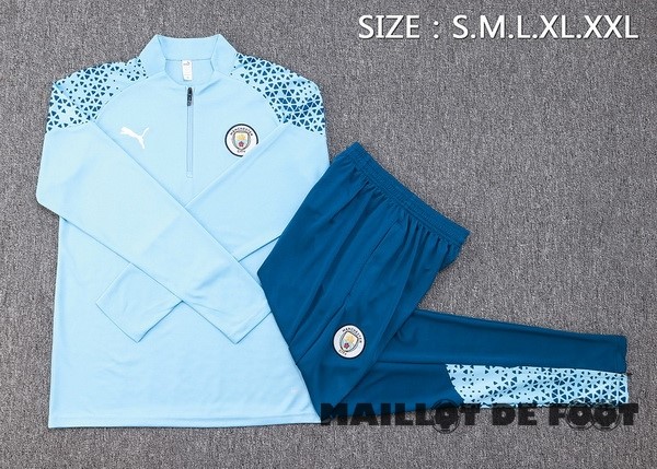 Foot Maillot Pas Cher Ensemble Complet Sudadera Entrainement Manchester City 2023 2024 Bleu Clair