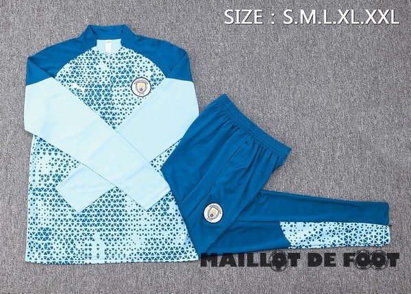 Foot Maillot Pas Cher Ensemble Complet Sudadera Entrainement Manchester City 2023 2024 Bleu I Clair