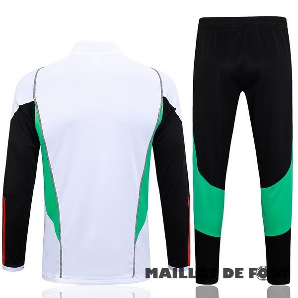 Foot Maillot Pas Cher Ensemble Complet Sudadera Entrainement Manchester United 2023 2024 Blanc Noir Vert