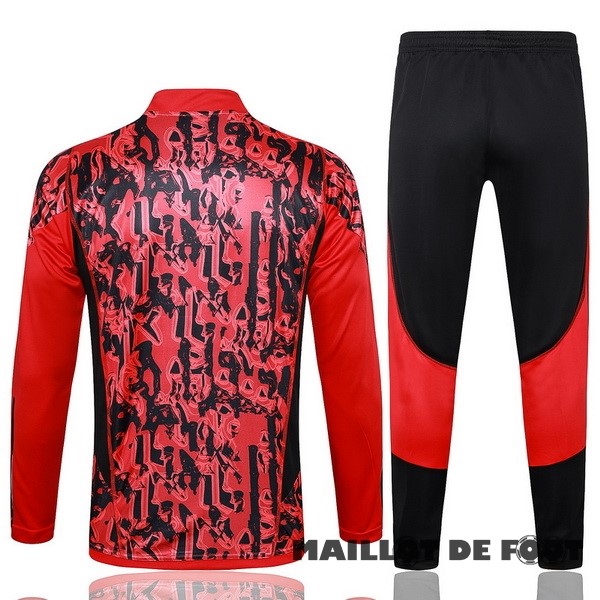 Foot Maillot Pas Cher Ensemble Complet Sudadera Entrainement Manchester United 2023 2024 Rouge Noir