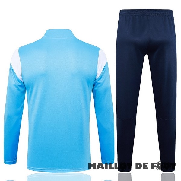 Foot Maillot Pas Cher Ensemble Complet Sudadera Entrainement Marsella 2023 2024 Bleu Clair Blanc