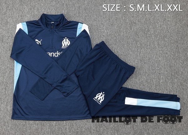 Foot Maillot Pas Cher Ensemble Complet Sudadera Entrainement Marsella 2023 2024 Bleu II Blanc