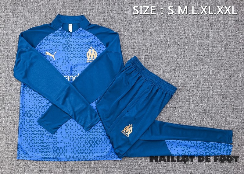 Foot Maillot Pas Cher Ensemble Complet Sudadera Entrainement Marsella 2023 2024 II Bleu