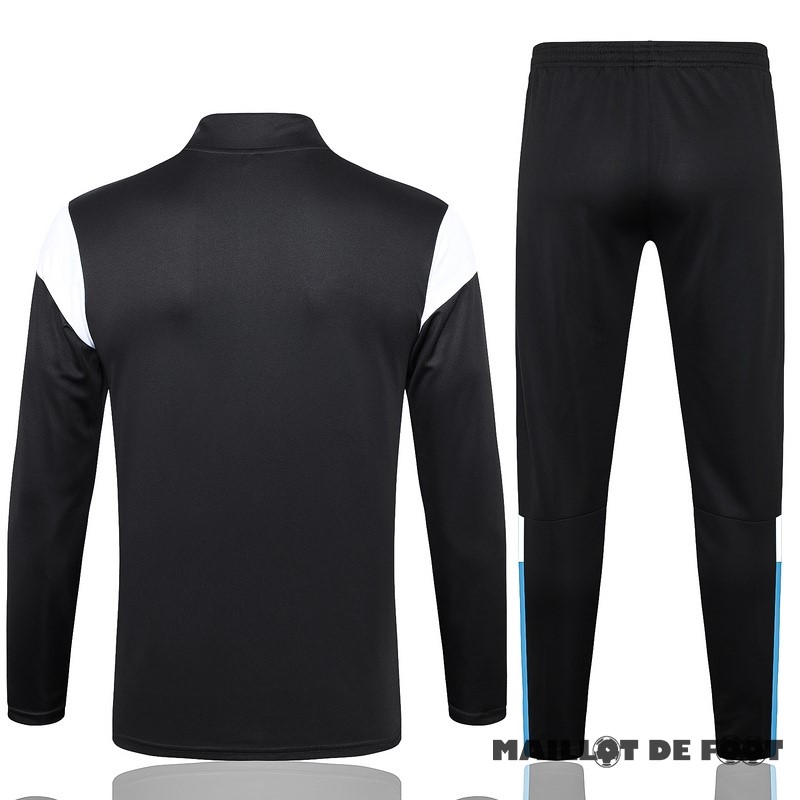 Foot Maillot Pas Cher Ensemble Complet Sudadera Entrainement Marsella 2023 2024 Noir Bleu Blanc