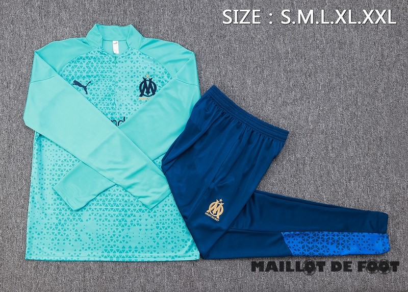 Foot Maillot Pas Cher Ensemble Complet Sudadera Entrainement Marsella 2023 2024 Vert Bleu