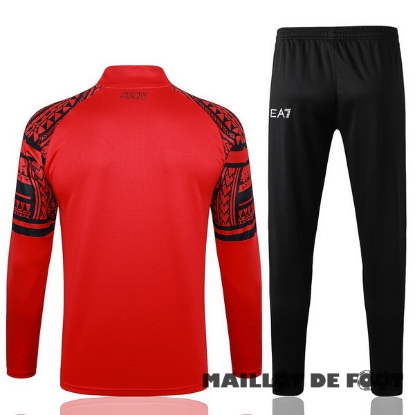 Foot Maillot Pas Cher Ensemble Complet Sudadera Entrainement Napoli 2023 2024 Rouge Noir