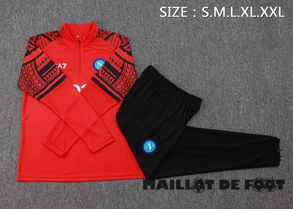 Foot Maillot Pas Cher Ensemble Complet Sudadera Entrainement Napoli 2023 2024 Rouge Noir