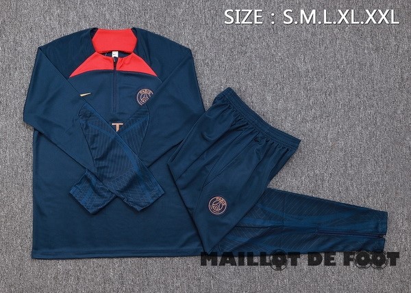 Foot Maillot Pas Cher Ensemble Complet Sudadera Entrainement Paris Saint Germain 2023 2024 Bleu I Marine Rouge