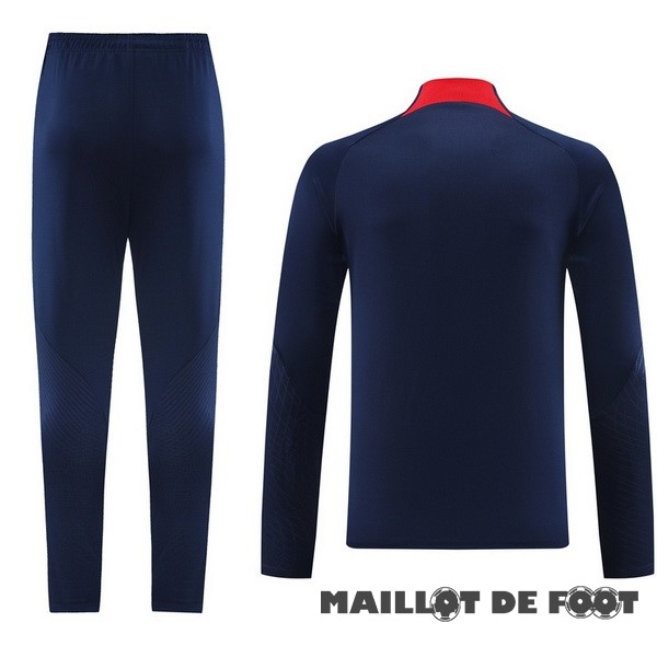 Foot Maillot Pas Cher Ensemble Complet Sudadera Entrainement Paris Saint Germain 2023 2024 Bleu Marine II Rouge