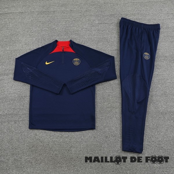 Foot Maillot Pas Cher Ensemble Complet Sudadera Entrainement Paris Saint Germain 2023 2024 Bleu Marine II Rouge
